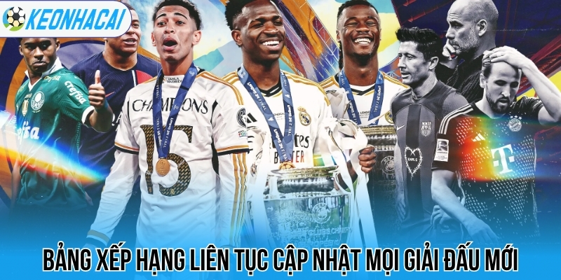 BXH bóng đá - Bảng xếp hạng bóng đá 116 Bảng xếp hạng liên tục cập nhật mọi giải đấu mới