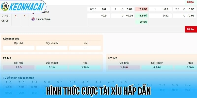 Kèo Nhà Cái 5 115 Hình thức cược tài xỉu hấp dẫn